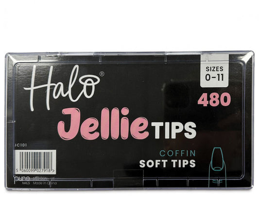 Halo jellie nail tips coffin, assorted (480)