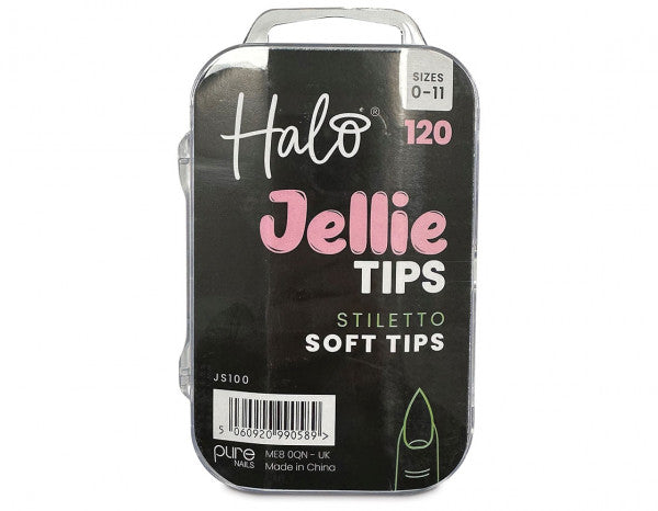 Halo jellie nail tips stiletto, assorted (120)