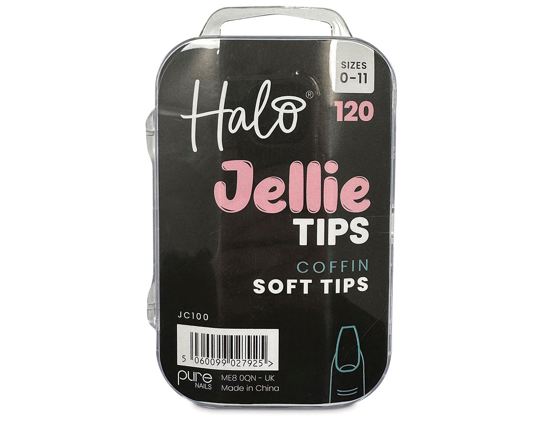 Halo jellie nail tips coffin, assorted (120)