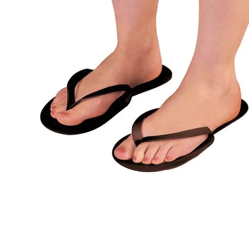 Disposable Flip Flops Black Pack Of 12 Pairs
